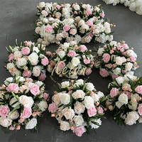 KE-FB009 Vente en gros de grandes boules de fleurs roses pour centres de table de mariage, boule de fleurs en soie de 50 cm, arrangement de centre de table floral