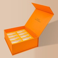 Coffret de poudres lyophilisées cosmétiques de luxe, écologique et recyclable, en carton en forme de livre avec fermeture magnétique à clapet pour