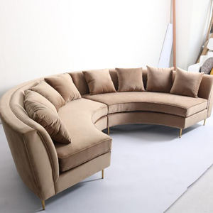 Penjualan laris <span class=keywords><strong>Sofa</strong></span> bagian Modular kain gulung beludru lengkung Modern mewah baja tahan karat untuk Hotel pesta pernikahan - Product Image 5