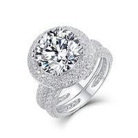 Bague pour femme en moissanite grande taille empilable, en argent S925, ensemble de bagues entièrement incrustées robustes, bague de fiançailles et de mariage, en stock