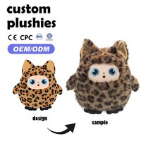 Jouet robot intelligent pour chat en peluche à motif léopard avec fonction de compagnie émotionnelle basée sur la voix, une poupée personnalisée
