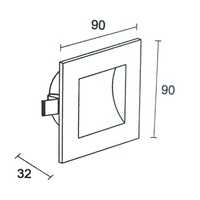 Luminaire d'extérieur en aluminium étanche à encastrer pour marches, seuils, escaliers, couloirs, murs latéraux, lumière d'angle murale LED