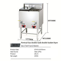 2025 Guangzhou Commercial Table Gaz Friteuse En Acier Inoxydable Double Friteuse pour Restaurants Nouvel État Offre Spéciale
