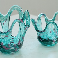 Bougeoir en verre soufflé bleu creux Design lanterne Art déco comme centre de table décoratif pour la maison et bocaux à bougies