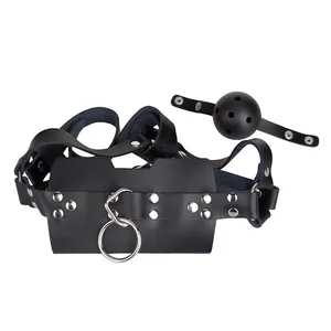 Offre Spéciale Spandex Fétiche Capuche Capuche Tête Harnais Bandeau Capuche Bouche Gag Bondage