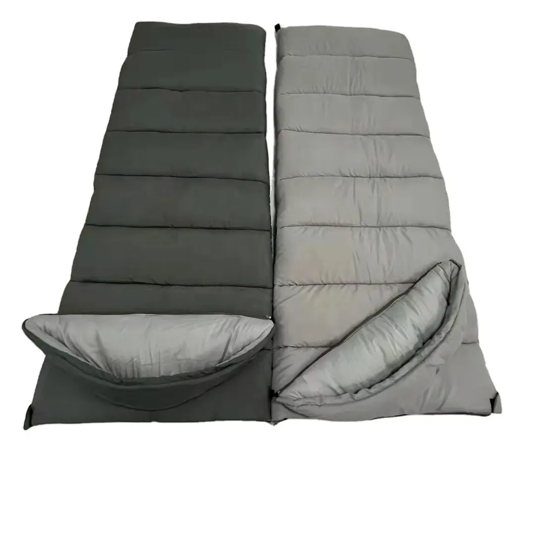 Sac de couchage en duvet de luxe avec couche supplémentaire, imperméable toutes saisons, grande taille, famille, voiture, camping, chasse