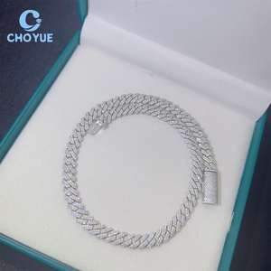 Cadena Cubana de Plata de Ley 925 con Diamantes Moissanite VVS de 10 mm, Estilo Hip Hop, Joyería Fina - Product Image 2