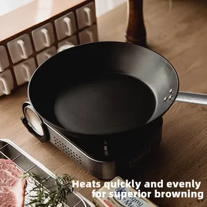 Ngoài trời cắm trại chịu nhiệt độ cao skillets Pan chống gỉ nitriding thép carbon Frying Pan