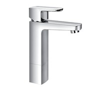 Robinet de lavabo en laiton à une poignée de haute qualité Design contemporain mitigeur froid chaud avec vanne en céramique pour hôtels appartements