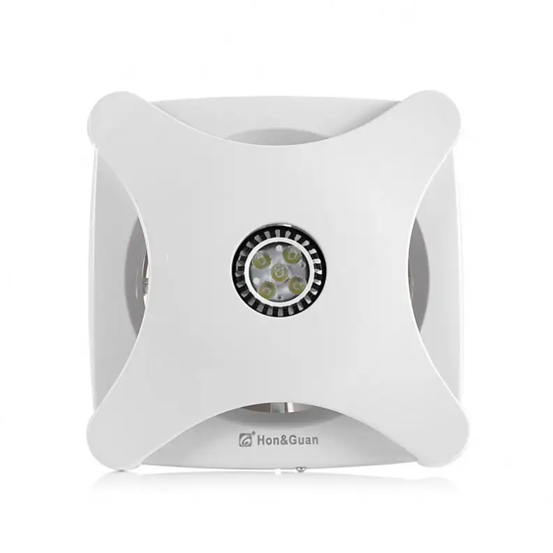 Ventilatore da soffitto per bagno con scarico a luce Led da 6 pollici ventilatore a flusso assiale da parete in plastica bianca AC ABS piccolo ventilatore di aspirazione in plastica 220v