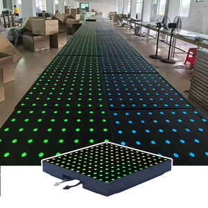 Piste de danse LED blanche pour mariage, fête, scène, boîte de nuit avec effet miroir 3D et fonction de synchronisation musicale - Product Image 1