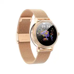 LW20การตรวจสอบสุขภาพสุภาพสตรี Smartwatch Android IOS กันน้ำเหล็กหรูหรานาฬิกาสมาร์ทจีน