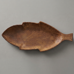 Assiette de service en bois faite à la main, design élégant, motif végétal, en bois naturel, assiettes artisanales pour usage domestique - Product Image 1