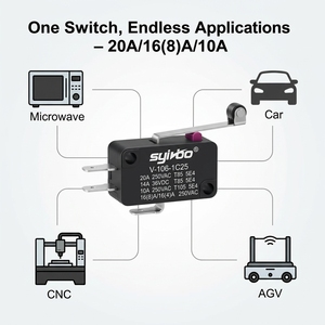 <span class=keywords><strong>Micro</strong></span>-interrupteur de fin de course en plastique V-106-1C25 avec levier à charnière long, momentané SPDT 1NO 1NC, à <span class=keywords><strong>action</strong></span> rapide, IP40 - Product Image 4