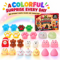 Lot de 24 Squishies Souples en TPE en Forme de Dumpling, Calendrier de l'Avent de Noël, Jouet Sensoriel Anti-stress à Remontée Lente, Collection en Gros