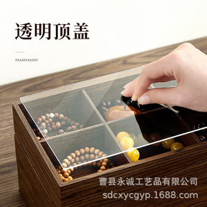 Wooden <b>Jewelry</b> Storage Box With Acrylic Lid For Desktop <b>Organizing</b> <b>Jewelry</b> And Decorative Items - Product Image 4