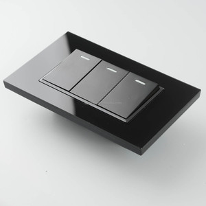 Lujo 118 Vidrio negro Acrílico 110V 220V Americano EE. UU. Estándar Luz moderna Interruptores y amortiguadores de luz simples planos - Product Image 5