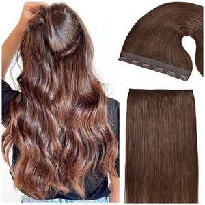 Hot Sale Brazilian Brown Remy Raw Dark Gray Blonde <b>Short</b> Virgin Seamless Curly Real Human <b>Hair</b> <b>Clip</b> <b>in</b> <b>Hair</b> Piece <b>Extension</b> - Product Image 1