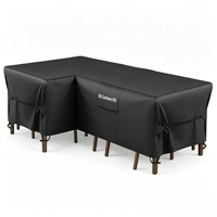 Housse de protection pour mobilier d'extérieur en osier, résistante à l'usure, imperméable, anti-UV et coupe-vent, pour canapé d'angle en L