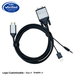 Nueva llegada 1,8 M VGA <span class=keywords><strong>a</strong></span> para <span class=keywords><strong>Cable</strong></span> <span class=keywords><strong>HDMI</strong></span> <span class=keywords><strong>USB</strong></span> Audio Video de alta definición Chaqueta de PVC <span class=keywords><strong>Cable</strong></span> de conexión de computadora personalizado para - Product Image 2