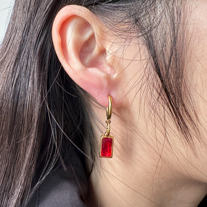 Ml और कस्टम ट्रेंडी 18k pvd सोने की प्लेटेड क्लासिक cz 12 जन्मदिन के पत्थर के चार्ज्ड स्टेनलेस स्टील डिय इयररिंग्स गहने - Product Image 2