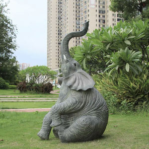 Décoration de fête de cirque en plein air, grand accessoire animalier de safari, grande statue d'éléphant en fibre de verre à vendre - Product Image 6