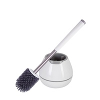 Brosse de toilette en silicone Cleanhome à prix abordable, ensemble brosse de toilette à long manche avec support, poils doux, nettoyeur de cuvette de salle de bain en forme de bol