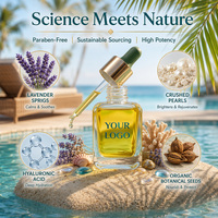 Aceite Facial de Ácido Hialurónico Prensado en Frío Natural y Orgánico HKH, Marca Privada, Fabricante OEM, Logotipo Personalizado, Fórmula Personalizada, Dulce