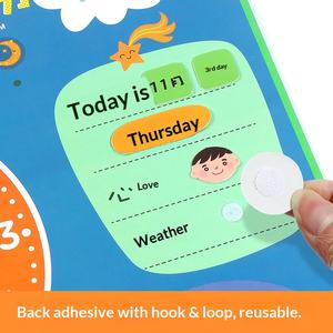 <span class=keywords><strong>Calendario</strong></span> de plástico educativo para niños de preescolar, tabla de pared con tarjetas adhesivas de clima, semana, hora, temporada y festividades - Product Image 4