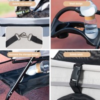 Poussette pliable 3 en 1 pour animaux de compagnie Siège d'auto pour chien chat Chariot détachable pour animaux de compagnie Poussette double pliable à une main