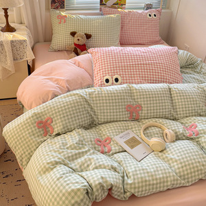 Bộ ga giường phong cách công chúa phong cách Ins Bộ Ga trải giường lãng mạn Ga Trải Giường lãng mạn Ga Trải Giường với vỏ gối 4 cái - Product Image 5