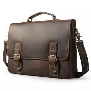 Service OEM, dernier design, sacs pour ordinateur portable en cuir véritable 100% pour hommes, couleur unie - Product Image 4