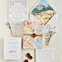 Juego de Invitaciones de Boda de Lujo con Impresión Tipográfica, Logotipo Personalizado, Cartulina de Alta Gama, Impresión Digital, Sobres con Relieve, Tarjetas RSVP, Papel