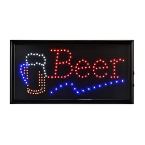 LED Beer Open Sign for Business - Electronic Lighted Board Provides Classy Techno Display - for Shops & Cafes