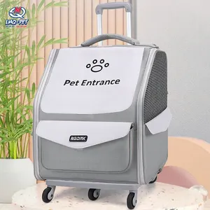 OEM katlanabilir Pet arabası arabası köpek taşıyıcı sırt çantası kedi seyahat çantası araba koltuğu kedi köpek taşıyıcı sırt çantası çıkarılabilir haddeleme tekerlekler