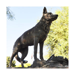 ديكور حديقة المنزل المصقول يدويا صب النحاس تمثال الحيوان البرونزية العمل الكلب الفن النحت المعدني للديكور في الهواء الطلق - Product Image 3