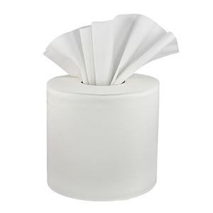 Serviette en papier commerciale vierge blanche enroulée à la main, 34 g/m², 7,75 pouces x 800 pieds, noyau intérieur de 5 cm, 6 rouleaux par carton - Product Image 1