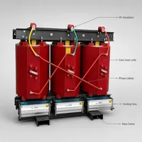 Transformateur sec SCB12, longue durée de vie et contrôle qualité strict, enroulement en cuivre 24 kV 500 kVA, refroidissement AF classe H, idéal pour les systèmes électriques des aéroports
