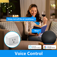 Lot de 5 prises intelligentes Wi-Fi 15A 1800W, compatibles Alexa et Google Assistant, contrôle à distance et par groupe, sans hub, certifiées ETL FCC, 2,4 GHz uniquement