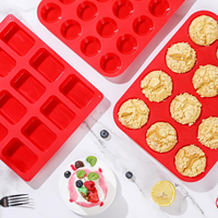 Moule à cupcakes et brownies en silicone SILIKOLOVE, 12/24 cavités, antiadhésif, sans BPA, certifié LFGB, pour la cuisson de gâteaux et muffins
