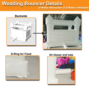 Château gonflable de mariage personnalisé blanc, certification CE, matériau PVC de 0,55 mm d'épaisseur, installation facile pour les événements festifs - Product Image 4