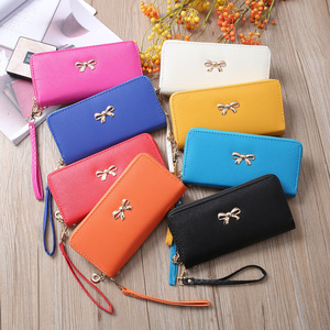 Hot Sale Women's Korean Style PU Leather Wallet Fashionable RFID Feature Card Holder Nylon Lining Zipper <strong>Long</strong> Clutch <strong>Purse</strong> - Product Image 1