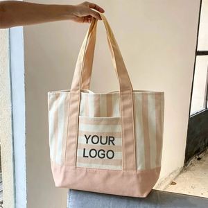 High Quality Promotion Thick <b>Reusable</b> Shopping Tote With Canvas Handle Pocket for Gift Giving - Product Image 2