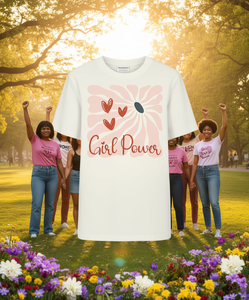 T-shirt Mireiaerola Girl Power da donna, casual, con stampa floreale, girocollo, manica corta, 100% cotone, vestibilità regolare, maglietta con stampa - Product Image 2