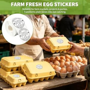Étiquettes autocollantes recyclables de 2 pouces pour cartons d'œufs frais de ferme, pour l'emballage des œufs de poule et de caille à gratter - Product Image 5