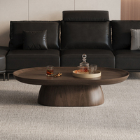 Table basse en bois haut de gamme pour hôtel, salon moderne, maison, villa – Dernier design, ensemble de tables basses elliptiques avec rangement