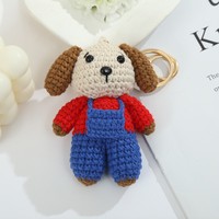 DREA Nouveaux ornements suspendus en tricot et crochet exquis, accessoires mignons faits à la main, porte-monnaie écologique en forme de dessin animé