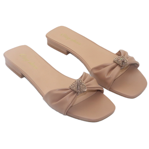 <span class=keywords><strong>Eleganti</strong></span> ed <span class=keywords><strong>eleganti</strong></span> scarpe basse da donna con tacco corto comode pantofole estive con accessorio <span class=keywords><strong>a</strong></span> diamante lucido - Product Image 4