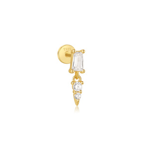 Pendiente de tuerca CANNER de joyería fina con diseño de corazón irregular, borla y forma de ojo, estilo corona, para perforación. - Product Image 5