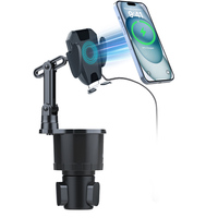 Fabricant de chargeurs de voiture sans fil 3 en 1, support de téléphone pour porte-gobelet de voiture à charge rapide 15W, base réglable, support magnétique pour téléphone